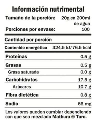 3 Latas De 2kg Marca Mathura Sabor Taro, Matcha Y Original