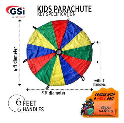 Juego De Tienda Paracaídas Arcoíris Para Niños 6 Pies