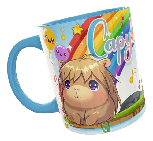 Taza Personalizadas Con Nombre Cerámica 325 Ml 11oz Premium Azul Acero Carpincho