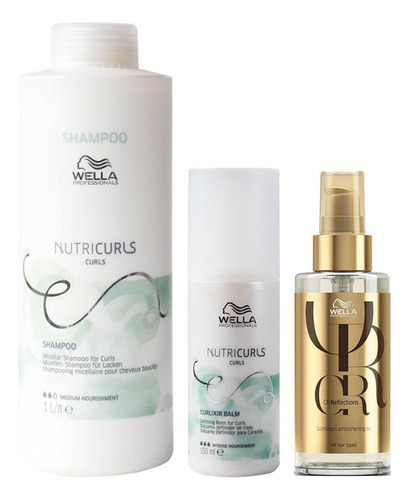 Kit Wella Pro Nutricurls -sh E Leave-in E Óleo