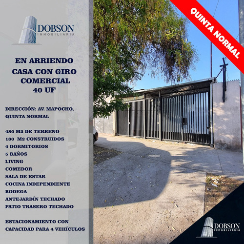 Casa Con Giro Comercial Ubicada En Quinta Normal