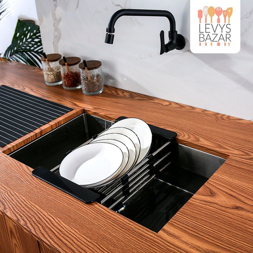 Imagen 10 de 10 de Escurridor Extensible Acero Inox Para Bacha Verduras Frutas
