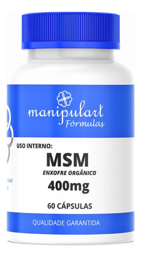 Msm Enxofre Orgânico 400mg - 60 Cápsulas Sabor Sem Sabor