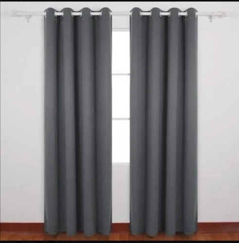 2 Juegos De Cortinas Gris De Ojillos De 2.80 X 2.0 