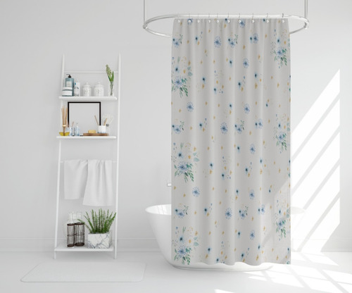 Imagen 3 de 3 de Cortina De Baño Tela Impermeable Antihongo De 2 Metros