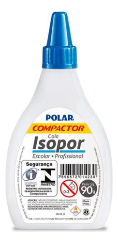 Cola Para Isopor Polar 090g. Cor Branco