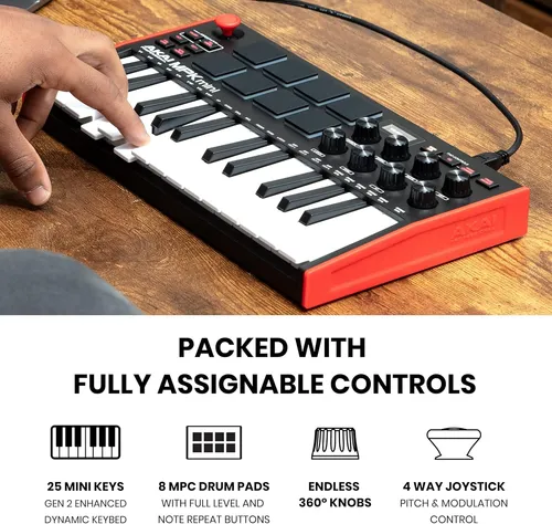 Akai Professional Mpk Mini Mk3 - Teclado Midi Usb De 25 T...