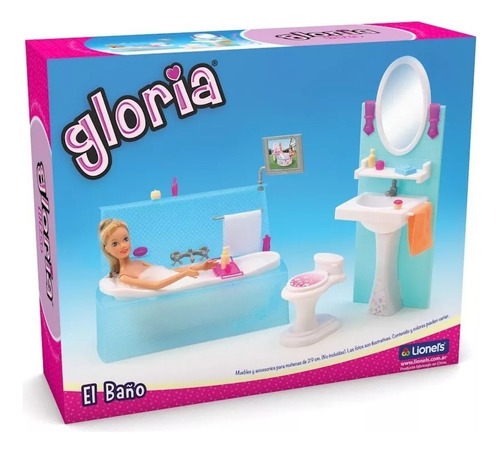 Gloria El Baño Bañera Inodoro Completa Para Casa De Muñecas