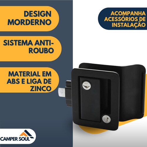 Fechadura Porta C Chave Trava De Segurança Motorhome Trailer