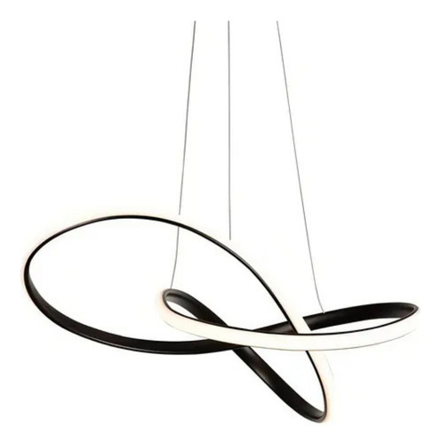 Lustre Pendente Preto Moderno Led Bivolt 3 Cores De Luz Lp02