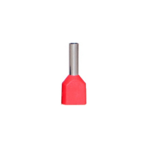 Ferrule Doble 1mm (18 Awg) Rojo (100 Un)