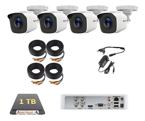 Imagen 1 de 5 de Kit Video Vigilancia 4 Cámaras Cctv Epcom 1tb Lb7turbokit4p