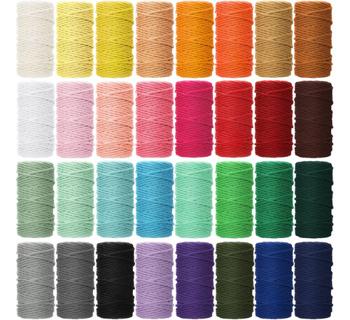 Cuerda De Macramé De Algodón Natural A Granel 32 Rollos