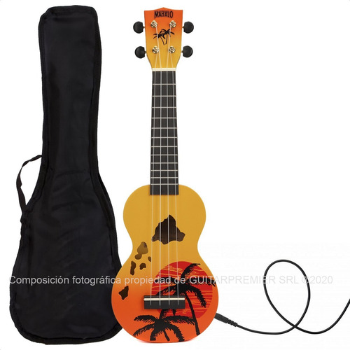 Imagen 3 de 10 de Combo Ukelele Electroacustico Diseño Mandala Dibujos Colores Bamboo Cuerdas Aquila Amplificador Funda Pua Afinador Cable