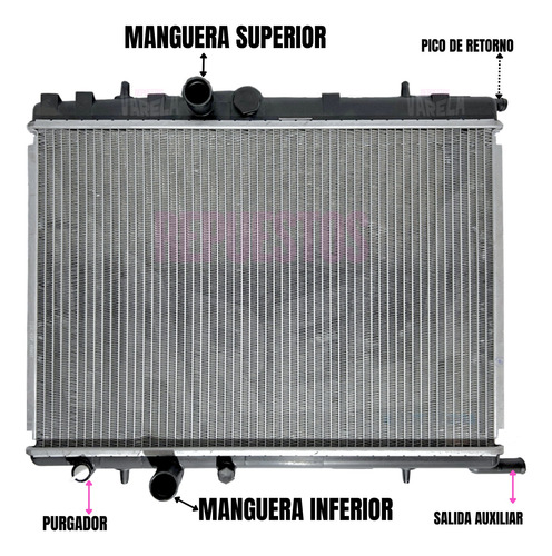 Radiador Peugeot/206/207/307/ Partner- Berlingo/ C4 Brazado