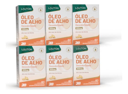 Combo 6 Potes De Óleo De Alho - Lauton Sabor Sem Sabor