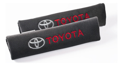 Protectores Cubre Cinturones Tela Gris Logo Toyota Bordado