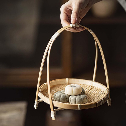 Cesta De Frutas Tejida A Mano, Bandejas Para Servir, Cuencos