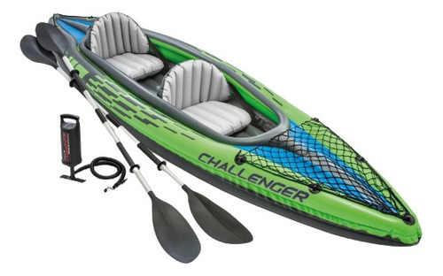 Kayak Inflable Challenger Inflador Y Remos Aluminio Para Dos