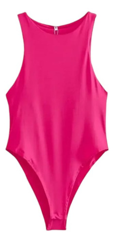 Body Ajustado Con Cuello Halter, Sin Mangas Para Mujer