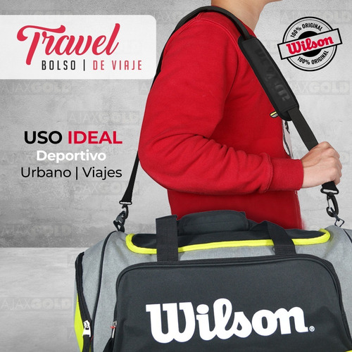 Imagen 6 de 10 de Bolso Deportivo Wilson Viaje Urbano Gym Bolsillo Mediano
