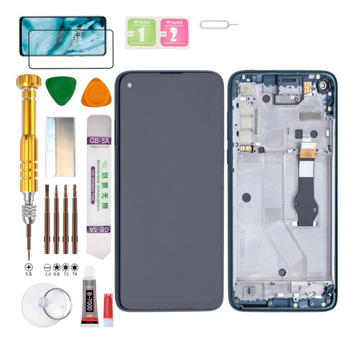 (Negro) Macro+Pantalla Para MOTOROLA MOTO G8 Power XT2041-1, M4FC4 Gadget Troops