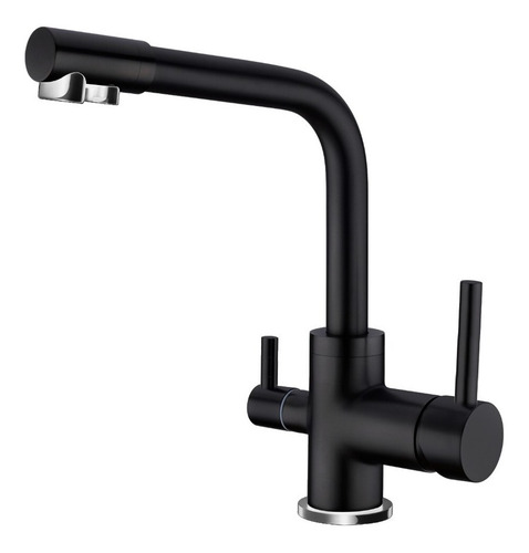 Griferia Canilla Cocina Mezcladora Mesada Monocomando Negro Acabado Mate