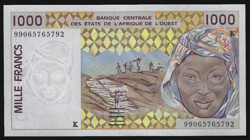 Senegal, 1000 Francs, 1999. P#711k. Sin Circular