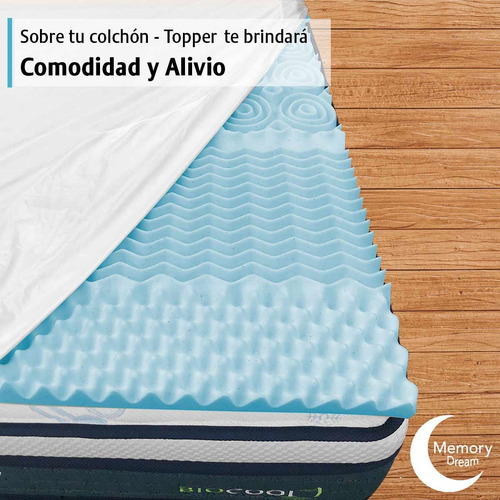 Colchoneta Memory Foam Topper King Size 5 Cm Gel Cool Zone