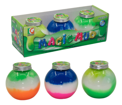 Slime Tricolor Masa Elástica Para Crear Juguete Niños X 3u