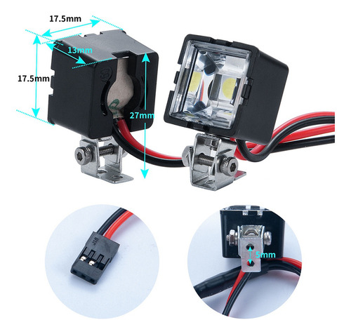 Luces Led Para Coche G4rc, Faros Delanteros, Para 1/10 Rc Cr