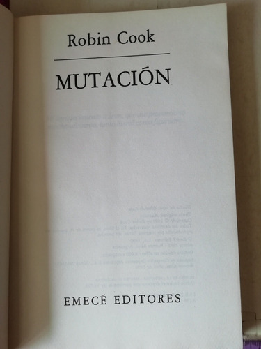 Mutación Robin Cook Emece (Usado)