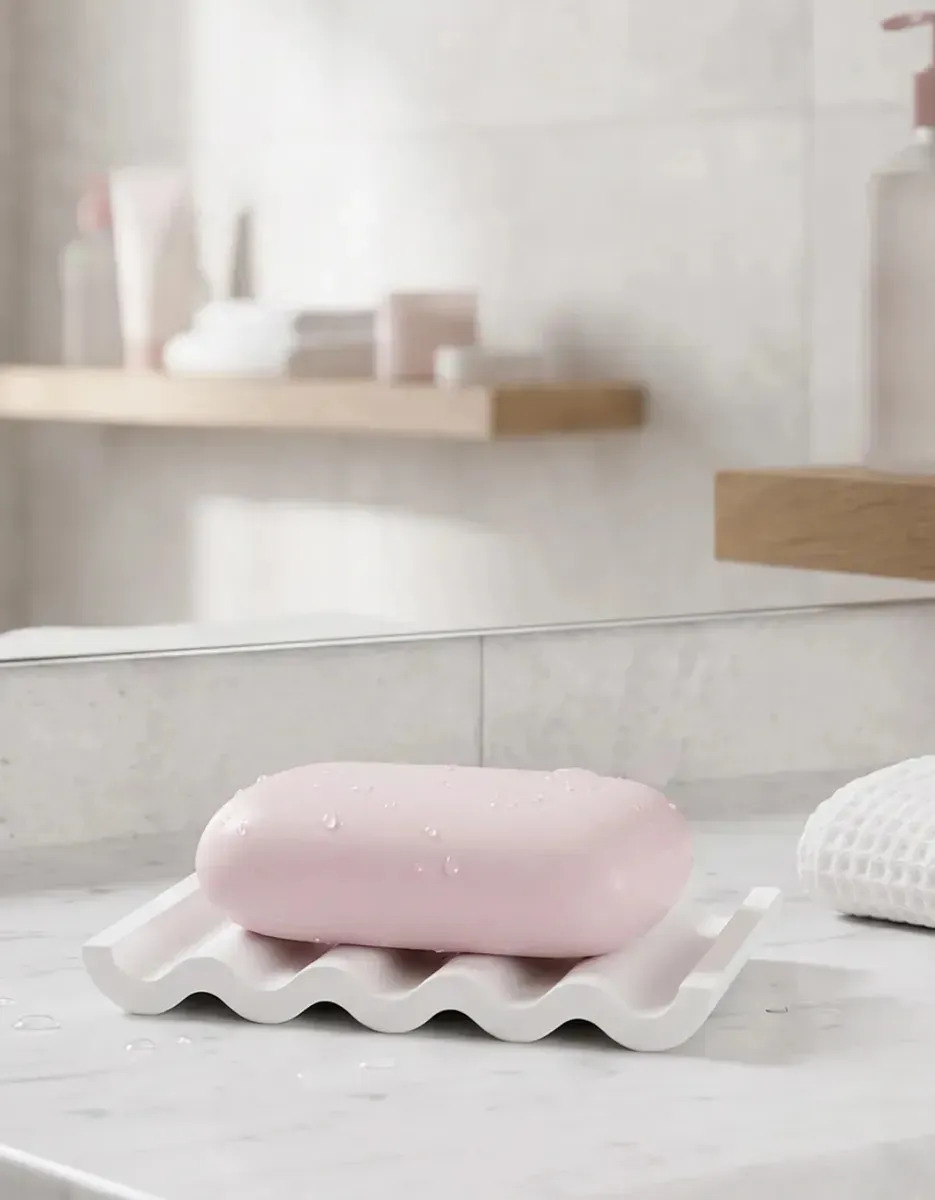 Saboneteiras Minimalista Wave Pia Bancada De Banheiro Lavabo Branca