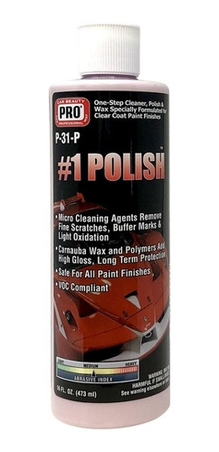 Pro P-31-p Abrillantador Polish #1 Con Cera, Elimina Rayones