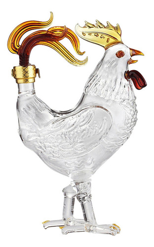 Dispensador De Licor Soplado A Mano Con Diseño De Gallo