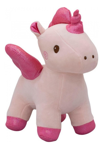 Unicórnio Rosa Com Asas 27cm - Pelúcia