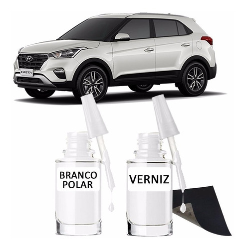 Tinta Tira Risco Automotivo Hyundai Creta Branco Polar