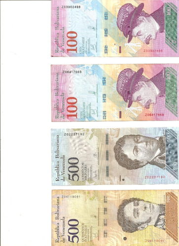 Billetes De 100 500 10.000 Bolívares Z