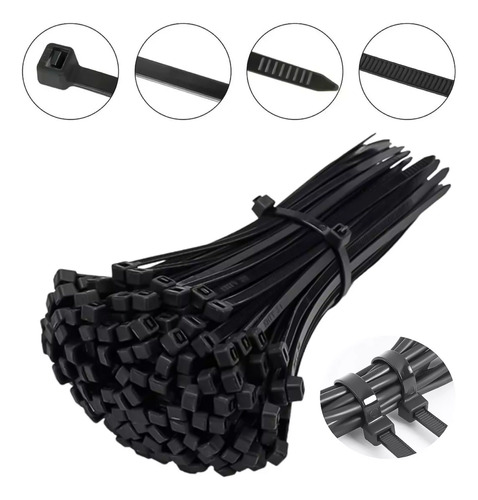 Abraçadeira Em Nylon 300mm X 3,6mm 100 Unidades Cor Preto