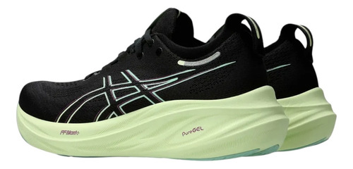 Tenis Asics Mujer Dama Gel Nimbus 26 Cool Matcha Negro Running