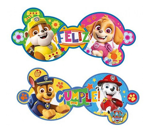 Banderin Feliz Cumple Paw Patrol Color Azul