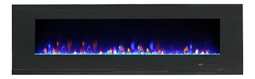 Chimenea Eléctrica Pared Negro 60  Led 10 Colores, 2 Niveles