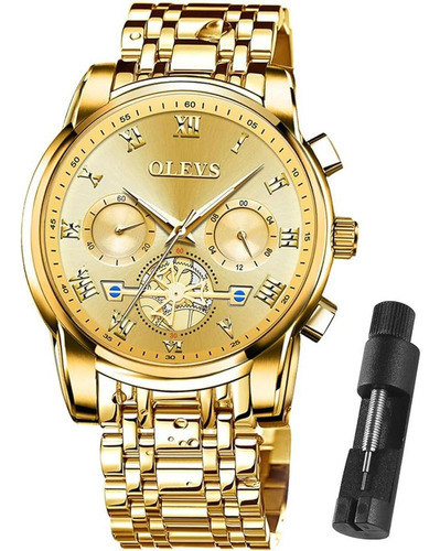Olevs Reloj De Pulsera Ajustable De Acero Inoxidable