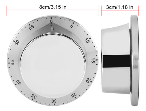 Temporizador De Cocina Mecánico Manual Con Base Magnética C