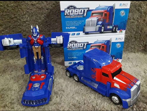 Caminhão Transformers  Opitmus Primc Som Luz Led Bate Volta