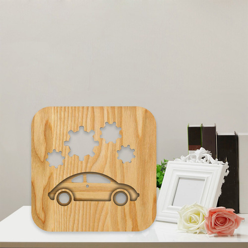 Luz De Escritorio Usb Led De Madera Con Luz Nocturna