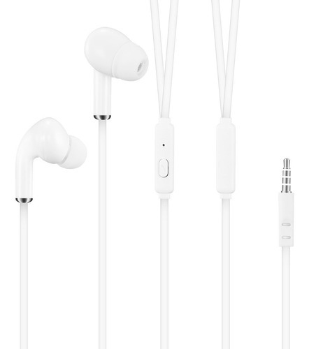 Auricular Cableado In Ear Dekkin Con Microfono Android Pm Color Blanco