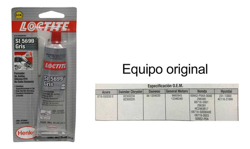 Silicona Gris Loctite X12 Und. - Si5699 Tb 70 Ml. - Loctite