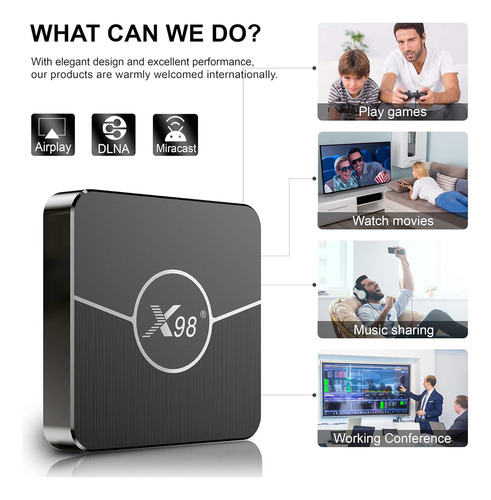 Android 110 Tv Box, X98 Más Amlogic S905w2 Quad Core Ram 4k