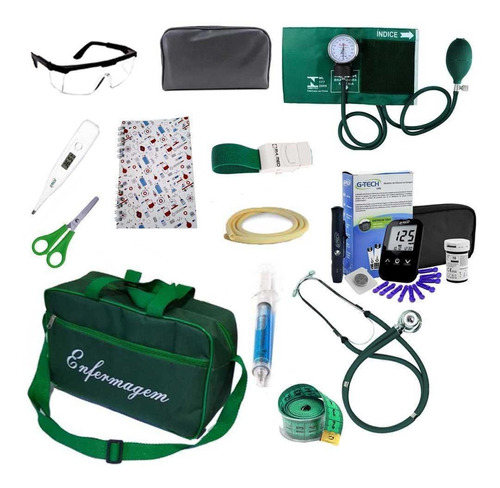 Kit De Enfermagem Verde Premium Bolsas
